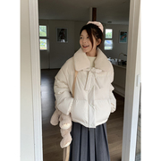 莹莹DoubleY白色羽绒服女冬季2023高级感超好看时尚小众外套