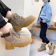儿童鞋子女童马丁靴儿童女孩2022秋冬季男童鞋英伦风低帮靴子