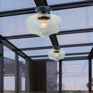 户外庭院吸顶灯玻璃阳光房专用灯，室外凉亭雨棚露台灯阳台走廊吊灯