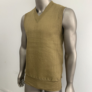 库存老货1981年草绿绒布，背心保暖防寒抗静电土黄色绒衬衫