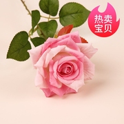 单支仿真月季花假花客厅蔷薇，装饰餐桌摆件花，干花花束摆设玫瑰花艺