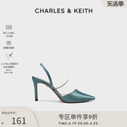 CHARLES&KEITH春夏女鞋CK1-60361237时尚链条饰尖头高跟单鞋女