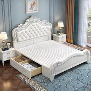 美式床双人床1.8米公主床，1.5轻奢现代简约储物欧式婚床主卧大床