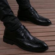 工作皮鞋男夏季系带，商务内增高韩版潮流，透气尖头正装鞋子0418q