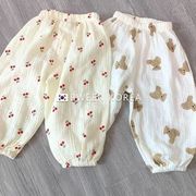 宝宝薄款灯笼裤棉纱男小童防蚊裤女儿童空调裤，1-3岁婴儿夏天裤子