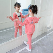 女童秋装套装2022年儿童装网红运动春秋季女孩衣服洋气三件套