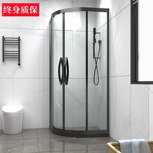 弧扇形淋浴房玻璃隔断浴室整体，沐浴化妆室，干湿分离推拉移门浴屏门
