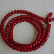 红色琉璃佛珠 108颗藏式大桶珠红琉璃佛珠 手持念珠脖挂 礼物