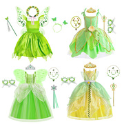 女童绿色小精灵连衣裙奇妙仙子，小叮当扮演服装，cosplay仙女裙演出