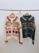 韩国THORE毛衣几何图案秋季长袖一件