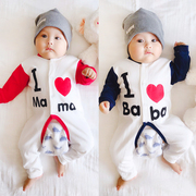 婴儿秋装新生儿哈衣爬服长袖，满月幼儿衣服女宝宝，连体衣春秋0-1岁