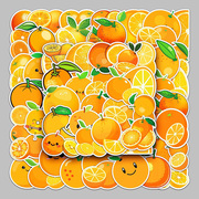 100张不重复小清新橙子卡通水果贴纸手账创意涂鸦行李箱防水贴纸