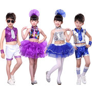 元旦儿童舞蹈服女童，爵士现代演出服小学，幼儿园表演服亮片蓬蓬裙夏