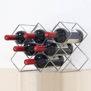  红酒架格子菱形酒架简易酒柜酒格子托酒瓶展示架创意摆件轻