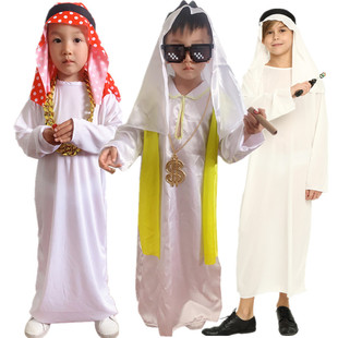 万圣节儿童阿拉伯土豪项链演出服装扮衣服中东迪拜王子运动会生日