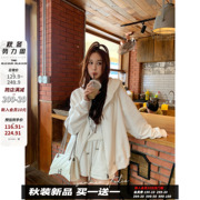 夏天家慵懒风宽松连帽卫衣女外套短裤春秋季2023女装两件套装
