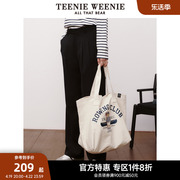 teenieweenie小熊奥莱秋冬简约休闲帆布包单肩包大容量，女