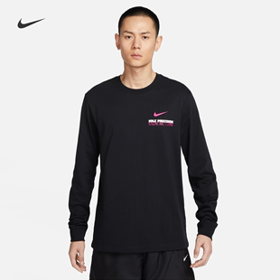 Nike耐克男长袖篮球T恤春季纯棉印花休闲轻便柔软FQ4919