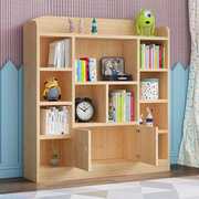 实木儿童书架落地书柜置物架客厅简易带门书橱小学生收纳柜子