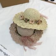 帽子女夏天潮可折叠大檐花环镂空太阳沙滩海滩遮阳帽出游草帽