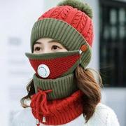 帽子女冬天加绒毛线帽韩版青年，甜美可爱女士，秋冬季针织帽加厚保暖
