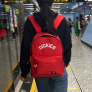 帝客dickies书包校园女大中学生双肩背包电脑，防水旅行高中生红色
