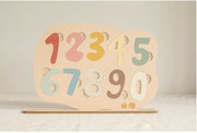 名字数字木制拼图 幼儿教育早教圣诞礼物DIY异形镂空拼板个性定制