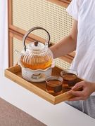 玻璃茶具套装家用下午茶花茶壶，水果茶具蜡烛台，加热煮茶炉温茶茶壶