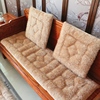 毛绒实木沙发垫单三人加厚秋冬长椅垫子老式木头沙发毛毛坐垫防滑