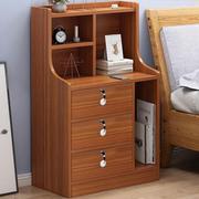 床头柜卧室带锁大号储物柜收纳家用置物柜木质简约现代收纳柜柜子