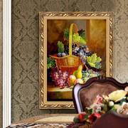 餐厅装饰画油画饭厅竖版过道单幅，欧式客厅挂画玄关壁画葡萄水果画