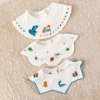 儿童刺绣口水巾婴儿宝宝，纯棉可爱围兜围嘴360度可旋转圆形口水兜