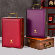 2023红酒包装盒礼盒木盒钢琴烤漆仿红木盒子双支装葡萄酒木质木箱
