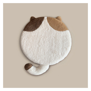 仿兔毛可爱卡通坐垫记忆棉慢回弹保暖个性创意长毛绒圆形猫饼椅垫