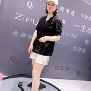 女权贵族夏款3016女人味蕾丝扣花拼接遮肉显瘦系扣开衫衬衫加大码