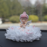 定制汽车用品贝拉公主摆件车载芭蕾女孩镶钻网纱摆台中控台装饰治