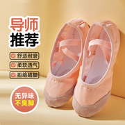 儿童舞蹈鞋女软底练功鞋，粉色中国舞专业舞蹈鞋女童跳舞成人体操鞋