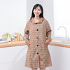 韩版时尚收腰风衣成人罩衣女长袖防水防油厨房围裙带帽家用工作服