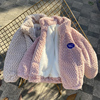 女童外套冬款时髦洋气2023儿童毛毛衣女孩冬季仿皮草加绒加厚