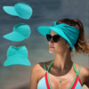 外贸出口沙滩遮阳帽，春夏季空顶帽子成人太阳帽，女士户外运动帽