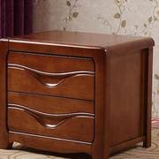 欧式床头柜实木雕花高端简约收纳三斗柜 中式带锁卧室简约储物柜