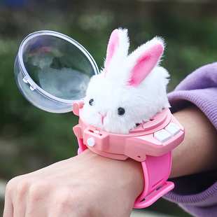 儿童兔子毛绒玩具女孩，电动仿真玩偶，白兔生日礼物小兔子公仔小孩子