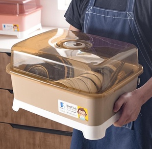 碗筷收纳盒沥水碗架厨房餐具置物架家用塑料碗柜放碗多功能沥水篮