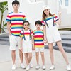 2022夏季纯棉短袖亲子装游玩户外全家装韩版大码装儿童亲子装套装