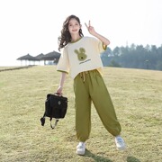 女童夏装套装2024儿童时髦洋气女孩衣服女大童夏季短袖两件套