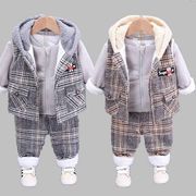 男童装1-2-3-4岁加厚冬装，女宝宝一岁半秋冬季套装婴儿保暖衣服潮