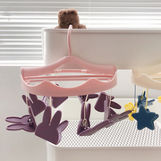 可爱小衣架内衣袜子晾晒夹子多功能家用可折叠儿童宝宝旋转晾衣架