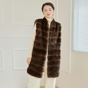2023年秋冬獭兔毛，海宁皮草外套中长款马甲浴袍，领大衣反季
