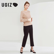 UGIZ春秋季韩版女装假两件套头长袖毛衣针织衫女UAWC123-1