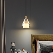 现代简约主卧室床头小吊灯高级感轻奢创意网红设计师款意式水晶灯